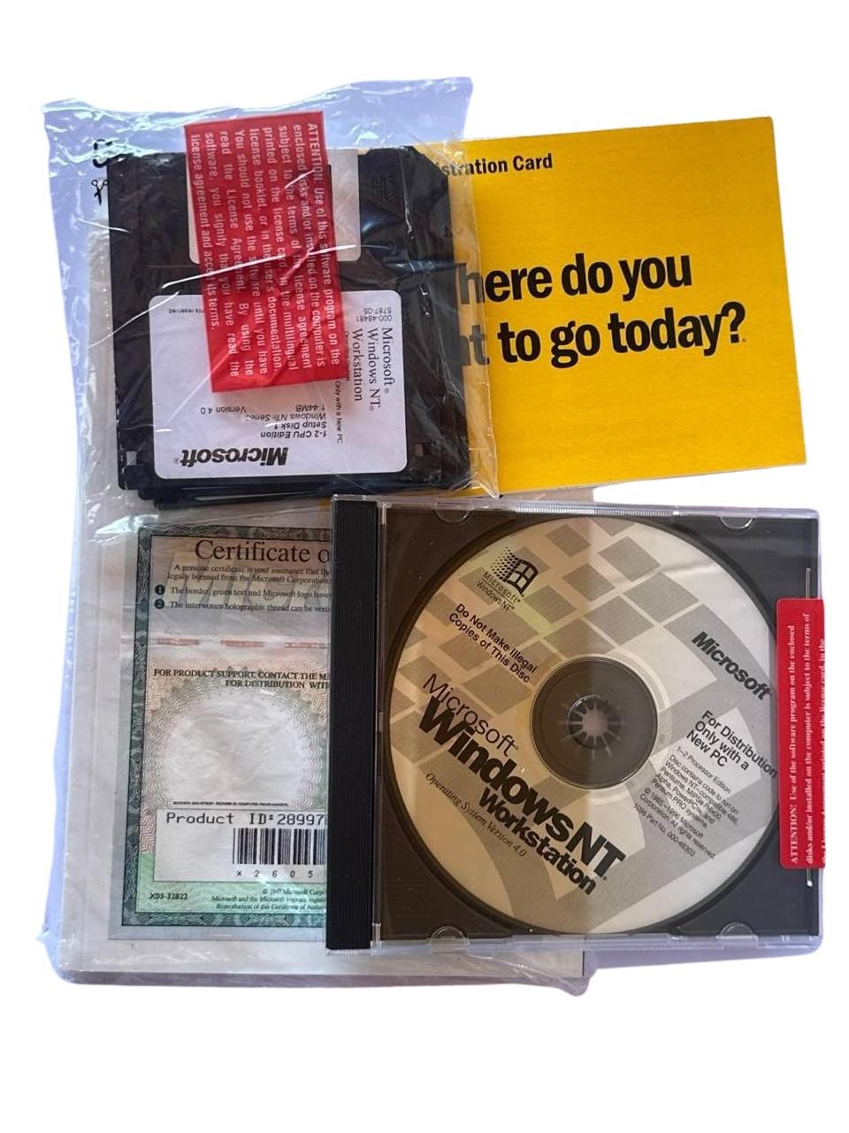 Microsoft Windows NT Workstation 40 Sealed OEM Vintage Collector Setup